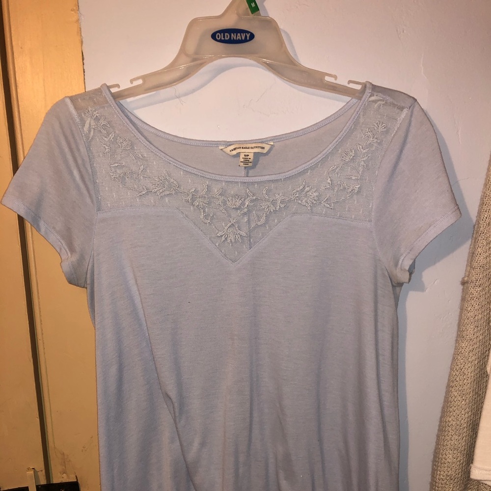 Blue shirt sleeve top